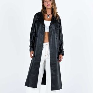 Princess Polly leather trench coat